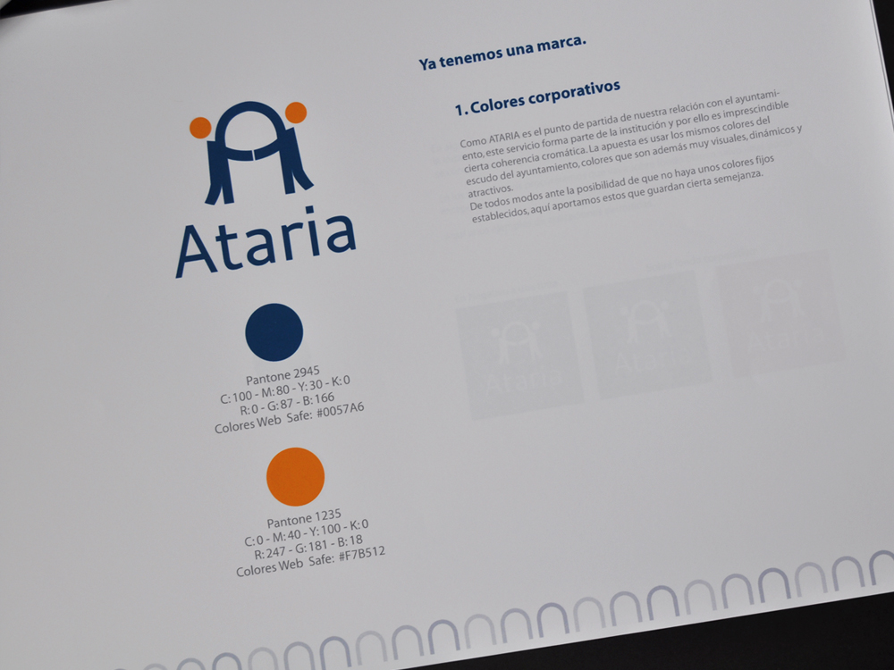 Logotipo Ataria propuesta presentada finalista colores