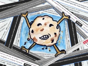 Ilustración que representa la invasión de los avisos cookies